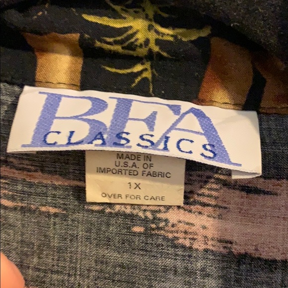 XL Vintage Safari Print Button Up Shirt - Picture 4 of 4